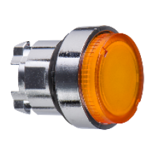 ZB4BW15 - orange projecting illuminated pushbutton head Ø22 spring return for BA9s bulb, Schneider Electric