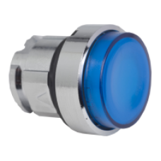 ZB4BW163 - blue projecting illuminated pushbutton head Ø22 spring return for integral LED, Schneider Electric