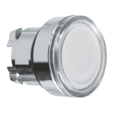 ZB4BW313 - white flush illuminated pushbutton head Ø22 spring return for integral LED, Schneider Electric