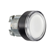 ZB4BW3137 - white flush illuminated pushbutton head Ø22 spring return for integral LED, Schneider Electric
