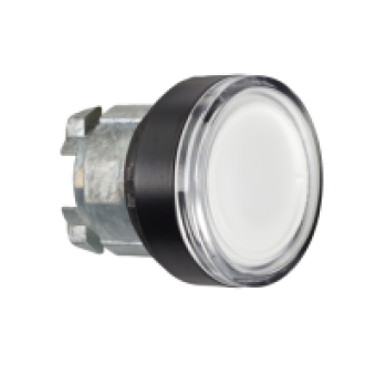 ZB4BW3137 - white flush illuminated pushbutton head Ø22 spring return for integral LED, Schneider Electric