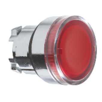 ZB4BW343 - red flush illuminated pushbutton head Ø22 spring return for integral LED, Schneider Electric