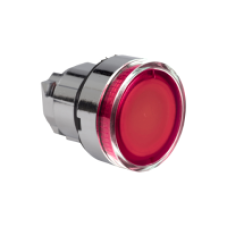 ZB4BW343S - red flush illuminated pushbutton head Ø22 spring return for integral LED, Schneider Electric