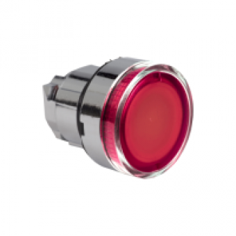 ZB4BW343S - red flush illuminated pushbutton head Ø22 spring return for integral LED, Schneider Electric