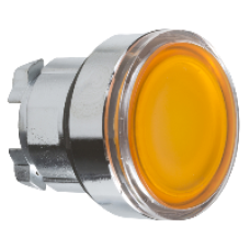ZB4BW353 - orange flush illuminated pushbutton head Ø22 spring return for integral LED, Schneider Electric