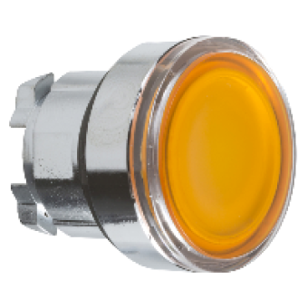 ZB4BW353 - orange flush illuminated pushbutton head Ø22 spring return for integral LED, Schneider Electric