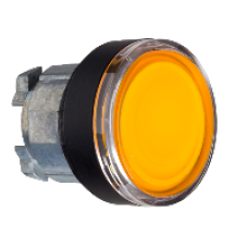 ZB4BW3537 - orange flush illuminated pushbutton head Ø22 spring return for integral LED, Schneider Electric