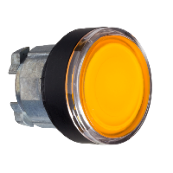 ZB4BW3537 - orange flush illuminated pushbutton head Ø22 spring return for integral LED, Schneider Electric
