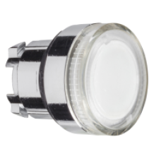 ZB4BW37 - clear flush illuminated pushbutton head Ø22 spring return for BA9s bulb, Schneider Electric