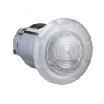 ZB4BW413 - white Ø40 illum mushroom pushbutton head Ø22 spring return for integral LED, Schneider Electric