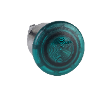 ZB4BW433 - green Ø40 illum mushroom pushbutton head Ø22 spring return for integral LED, Schneider Electric