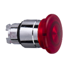 ZB4BW443 - red Ø40 illum mushroom pushbutton head Ø22 spring return for integral LED, Schneider Electric