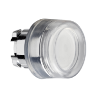 ZB4BW513 - white flush illuminated pushbutton head Ø22 spring return for integral LED, Schneider Electric