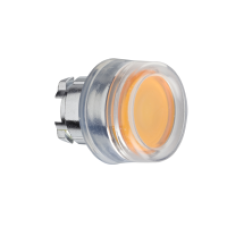ZB4BW553 - orange flush illuminated pushbutton head Ø22 spring return for integral LED, Schneider Electric