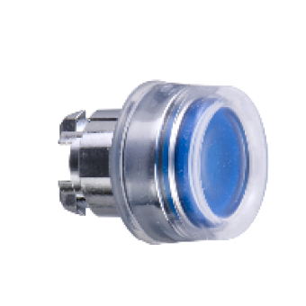 ZB4BW563 - blue flush illuminated pushbutton head Ø22 spring return for integral LED, Schneider Electric