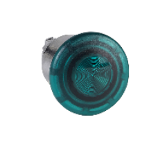 ZB4BW633 - green Ø40 illum mushroom pushbutton head Ø22 latching for integral LED, Schneider Electric