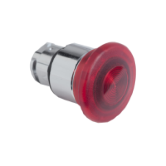 ZB4BW643 - red Ø40 Emerg switching off button head Ø22 latching push-pull for integral LED, Schneider Electric