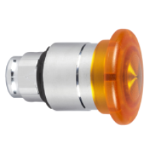 ZB4BW653 - orange Ø40 illum mushroom pushbutton head Ø22 latching for integral LED, Schneider Electric