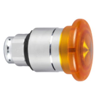 ZB4BW653 - orange Ø40 illum mushroom pushbutton head Ø22 latching for integral LED, Schneider Electric