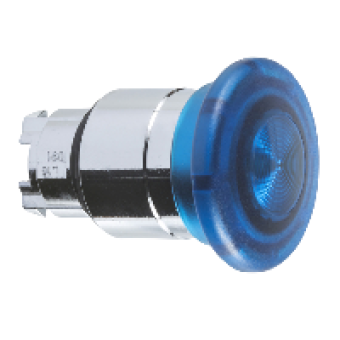 ZB4BW663 - blue Ø40 illum mushroom pushbutton head Ø22 latching for integral LED, Schneider Electric