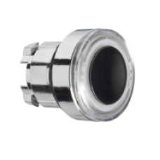 ZB4BW913 - white flush illuminated pushbutton head Ø22 spring return for integral LED, Schneider Electric