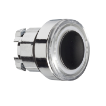 ZB4BW913 - white flush illuminated pushbutton head Ø22 spring return for integral LED, Schneider Electric