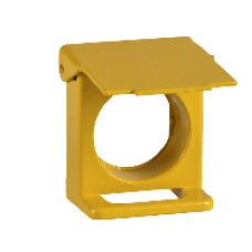 ZB4BZ65 - yellow padlockable flap for Ø22 flush pushbutton, Schneider Electric