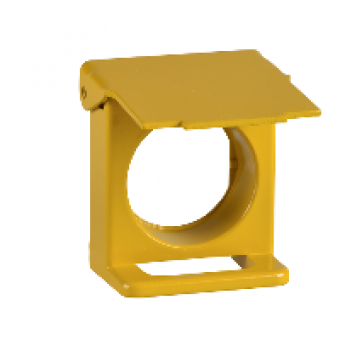 ZB4BZ65 - yellow padlockable flap for Ø22 flush pushbutton, Schneider Electric