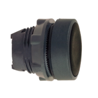 ZB5AA2 - black flush pushbutton head Ø22 spring return unmarked, Schneider Electric
