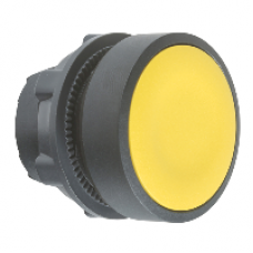 ZB5AA5 - yellow flush pushbutton head Ø22 spring return unmarked, Schneider Electric