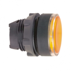 ZB5AA58 - yellow flush pushbutton head Ø22 spring return unmarked, Schneider Electric