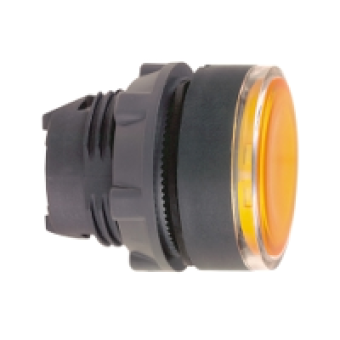 ZB5AA58 - yellow flush pushbutton head Ø22 spring return unmarked, Schneider Electric