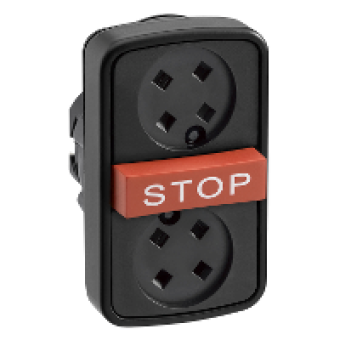 ZB5AA791 - flush/red projecting/flush triple-headed pushbutton Ø22 without cap, Schneider Electric