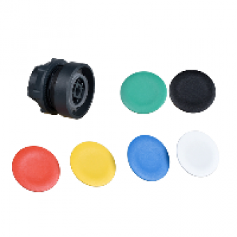 ZB5AA9 - flush pushbutton head Ø22 spring return with 6 coloured caps unmarked, Schneider Electric