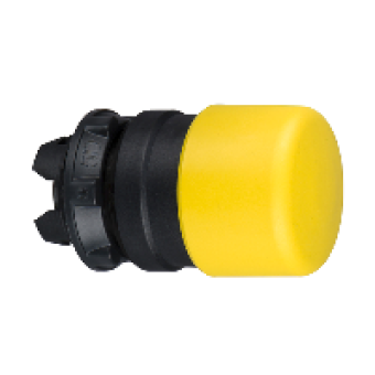 ZB5AC54 - yellow Ø30 mushroom pushbutton head Ø22 spring return, Schneider Electric