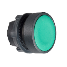 ZB5AH03 - green flush pushbutton head Ø22 push-push unmarked, Schneider Electric