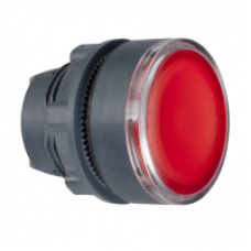 ZB5AH043 - red flush illuminated pushbutton head Ø22 push-push for integral LED, Schneider Electric