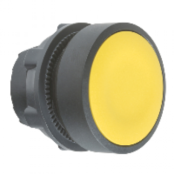 ZB5AH05 - yellow flush pushbutton head Ø22 push-push unmarked, Schneider Electric