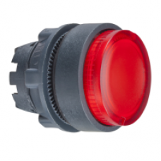 ZB5AH43 - red projecting illuminated pushbutton head Ø22 push-push for integral LED, Schneider Electric