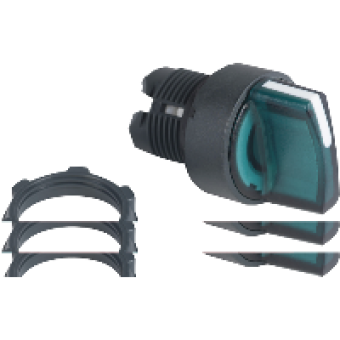 ZB5AK1233 - green illuminated selector switch head Ø22 2-position stay put, Schneider Electric