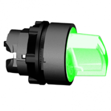 ZB5AK1433 - green illuminated selector switch head Ø22 2-position spring return, Schneider Electric