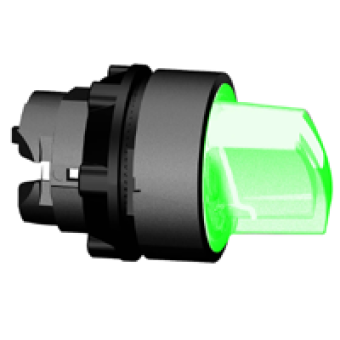 ZB5AK1433 - green illuminated selector switch head Ø22 2-position spring return, Schneider Electric ZB5AK1433 - green illuminated selector switch head Ø22 2-position spring return, Schneider Electric