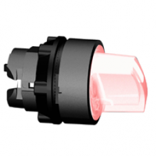 ZB5AK1843 - red illuminated selector switch head Ø22 3-position spring return, Schneider Electric