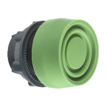 ZB5AP3S - green flush pushbutton head Ø22 spring return unmarked, Schneider Electric