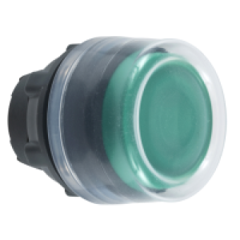 ZB5APA3 - green flush pushbutton head Ø22 spring return unmarked, Schneider Electric