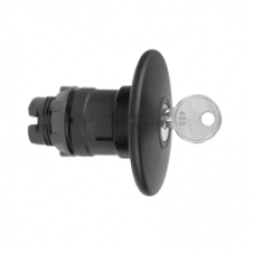 ZB5AS22 - black Ø60 mushroom pushbutton head Ø22 latching key release, Schneider Electric