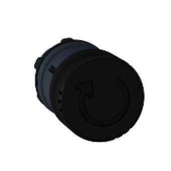 ZB5AS42 - black Ø30 mushroom pushbutton head Ø22 latching turn release, Schneider Electric