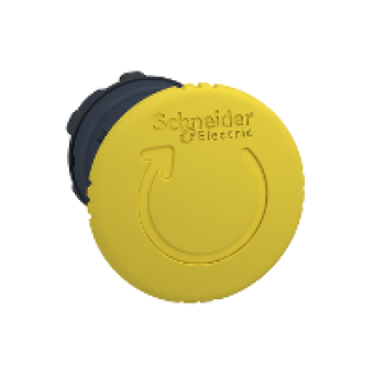 ZB5AS55 - yellow Ø40 mushroom pushbutton head Ø22 latching turn release, Schneider Electric ZB5AS55 - yellow Ø40 mushroom pushbutton head Ø22 latching turn release, Schneider Electric