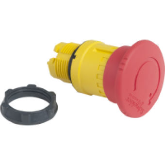 ZB5AS844 - red Ø40 Emergency stop switching off head Ø22 trigger and latching turn release, Schneider Electric