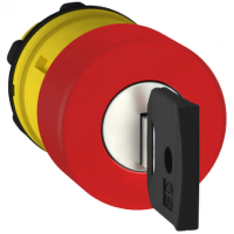ZB5AS934 - red Ø30 Emergency stop switching off head Ø22 trigger and latching key release, Schneider Electric